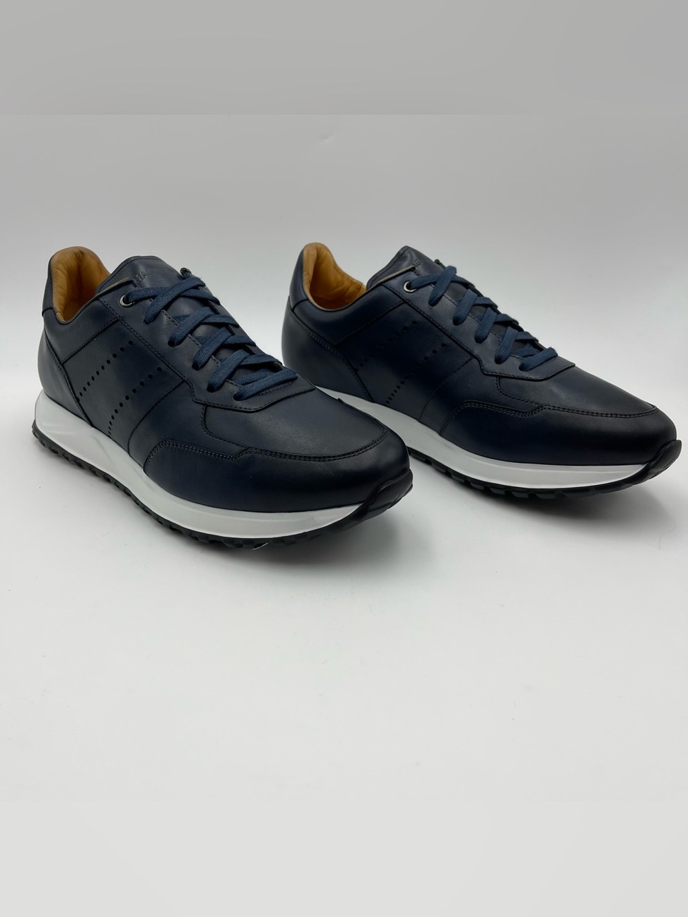 Magnanni SZ 9.5 EU 42.5 Navy Leather Apoyo Men Sneaker Luxury Shoes-New no box